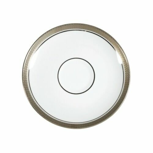 Pickard China Geneva White Saucer 6&quot; Platinum NEW - $14.84