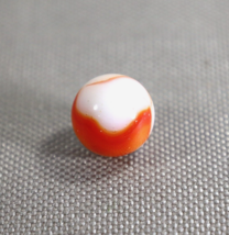 Vintage Peltier Rainbo Marble Translucent Orange White Base 9/16in Diam. - £7.16 GBP