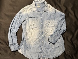 Merona Women’s Chambray Denim Shirt XXL Button Front Long Sleeve Western... - $260.40 MXN