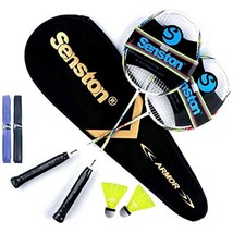 2 Pieces Badminton Set, Lightweight Graphite Shaft Badminton Racket Incl... - £57.94 GBP
