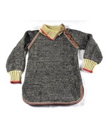 Vintage Fully Fashioned Sweater Shaw Mock Turtle Neck Wood Buttons Acryl... - $101.53 CAD