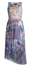 Johnny Was Embroidered Mesh Dress Silvana with Slip Sz-L Multicolor Lavender - £175.43 GBP
