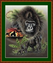 AFRICAN GORILLAS -  pdf x stitch chart Original Artwork © Steven Michael... - £9.43 GBP