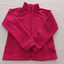Columbia Sportswear Jacket Medium 10/12 Youth Girls Pink Full Zip Fleece... - $18.80