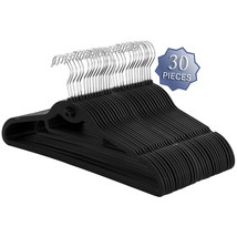 Elama Home 30 Piece Rubber Non Slip Hanger with Hanging Tab in Black - £46.69 GBP