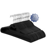 Elama Home 30 Piece Rubber Non Slip Hanger with Hanging Tab in Black - £46.05 GBP