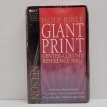 NKJV Giant Print Center-Column Reference Bible Color Maps 993BG Burgundy Nelson - £19.42 GBP