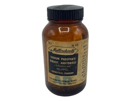 Vintage Mallinckrodt Brown Dispensary Bottle Sodium Phosphate - $51.49