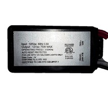 75 Watt Short Circuit Protected Transformer - Input 120 V To 12V Output ... - $42.99