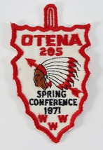 Vintage 1971 Otena 295 Spring Conference WWW OA Order Arrow Boy Scout Camp Patch - £9.34 GBP
