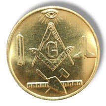 Masonic Made a Mason Garfield Lodge Member Metal Token Coin Vtg 1949 Klitzner  - £23.55 GBP