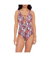Time and Tru Women&#39;s V Strappy Front One Piece Swimsuit Size S (4-6) - £15.77 GBP