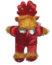 Plush Appeal Reindeer Moose Red Suit Snowflakes Plush Stuffed Animal Lovey - £11.84 GBP