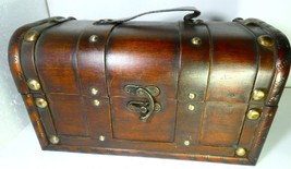 Vintage Brown Wooden Jewelry Storage Suitcase Miniature 30X16x16 cm,New - £235.81 GBP