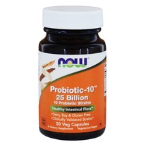 NOW Foods Probiotic-10 25 Billion Healthy Intestinal Flora, 50 Vegetaria... - $29.59