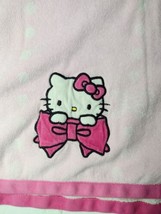 Vintage Hello Kitty Embroidered Bath Towel Pink Jay Franco &amp; Sons Bows Dots  - £19.88 GBP