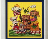 Cross Stitch Patriotic Picnic Americana House Old Glory Pillow Hanger Pa... - $9.99