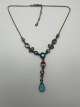 Blue Crystal Y Lariat Necklace by AVON Adjustable - £16.07 GBP