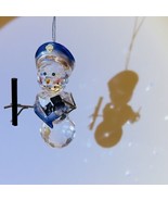 Clear Glass Snowman Police Officer Christmas Ornament whistle blue hat 3... - £12.94 GBP