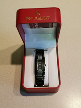 Peugeot Women&#39;s Black with Swarovski Crystals Chain Link Watch (NWOT) - £74.95 GBP