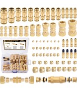 74 PCS Brass DOT Air Line Fittings Kit DOT Push Lock and Compression Air... - €77,89 EUR