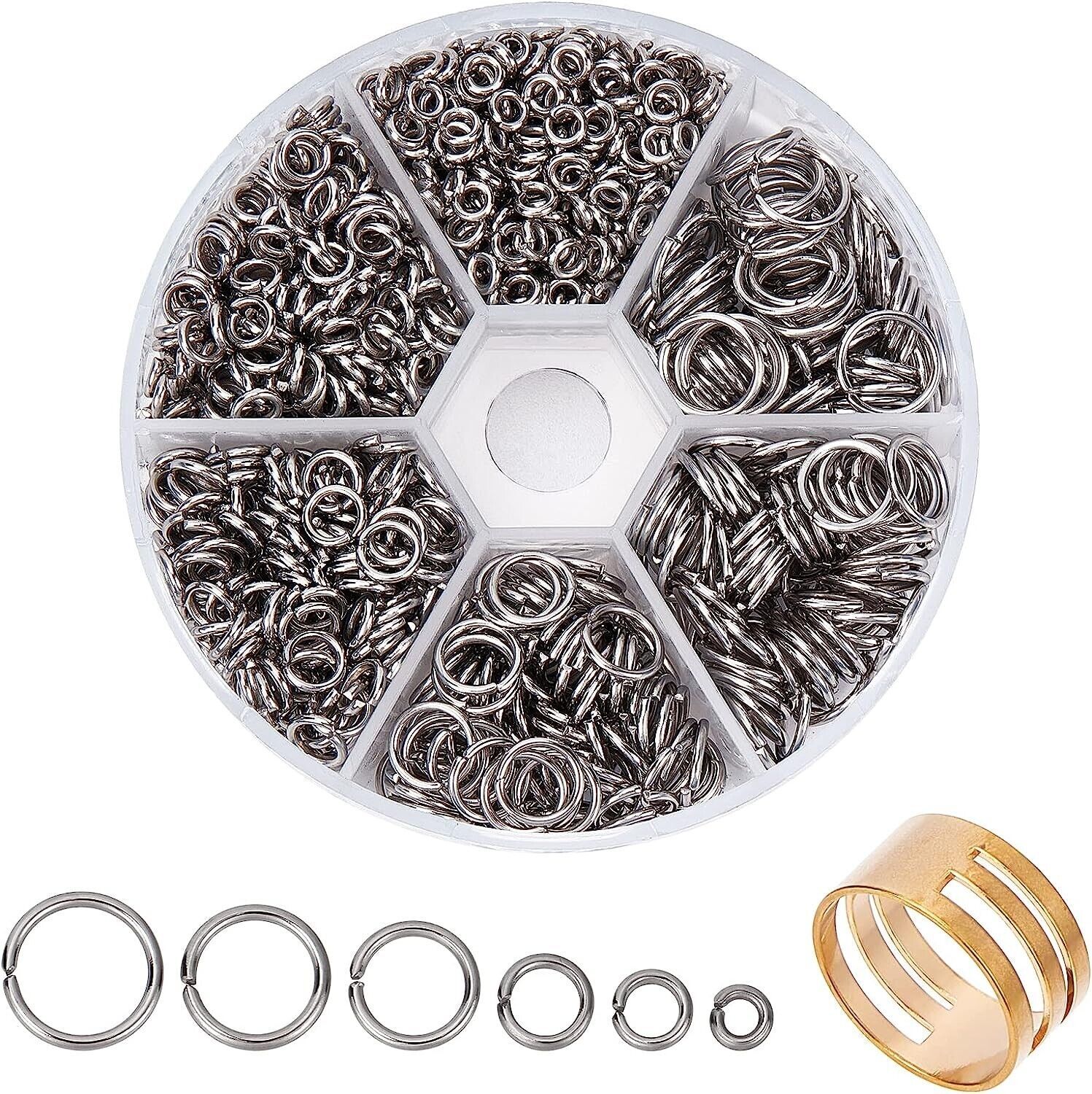 Stainless Steel Jump Rings Silver Split Rings 4mm-10mm 18 Gauge Findings... - $18.80