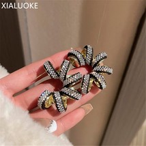 XIALUOKE European American Fashion Geometry Around C Shape Crystal Earrings For  - £10.33 GBP