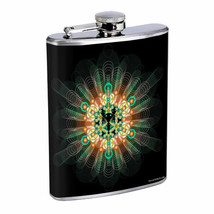 Fractal Circle Retro Em1 Flask 8oz Stainless Steel Hip Drinking Whiskey - £11.89 GBP