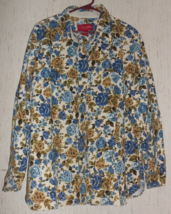 Excellent Vtg Womens Venezia J EAN S Ivory W/ Floral Corduroy Shirt Size 18 / 20 - £36.80 GBP