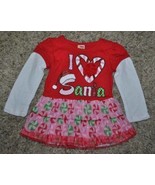 Girls Shirt &amp; Leggings Christmas 2 Pc Holiday I LOVE SANTA Red Healthtex... - £13.18 GBP
