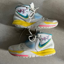 Nike Kyrie 6 Neon Graffiti Blue Fury Sneakers BQ4630-101 - £34.79 GBP