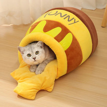 Cat Bed House Removable Plush Mat Cats Four Seasons Cushion Basket Honey... - $22.41