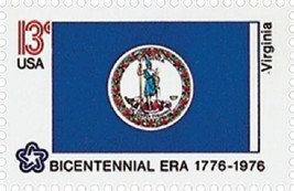 1976 13c Virginia State Flag, Bicentennial Era Scott 1642 Mint F/VF NH - $1.97