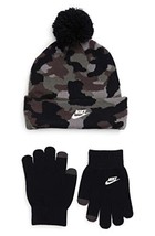 Nike Boys Big Kids Camo Futura Beanie Gloves Set 9A2827-G33 - £27.41 GBP