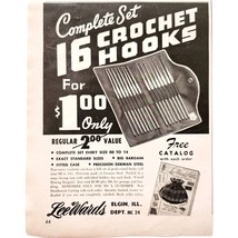 1957 Lee Wards 16 Pc Crochet Hook Set Advertisement Crafts Sewing Supply... - $375.29 MXN
