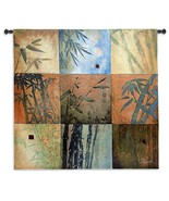 53x53 BAMBOO NINE PATCH Don Li-Leger Asian Tropical Tapestry Wall Hanging  - $178.20