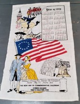 Vintage 1976 Bicentennial Linen Commemorative Calendar Tea Cloth NF-76 Patriotic - £13.13 GBP