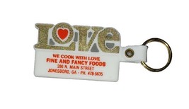 1980s Era Jonesboro Georgia Fine and Fancy Food Restaurant LOVE keychain... - $146.79 MXN