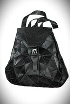Patrizia Luca Backpack Geometric Graphite CHARCOAL Slanted Triangle Bag - $27.87