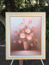 ROBERT COX Original Floral Oil Painting on Canvas 1960s Vintage Signed &amp; Framed - $250.00