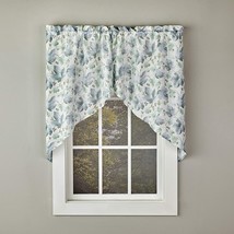 Skl Home Swag Valance Kitchen Curtain Falling Leaves Green Blue 57WX36L Nip - £29.99 GBP