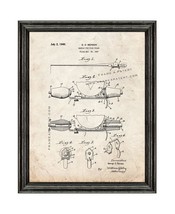 Handle for Fish Poles Patent Print Old Look with Black Wood Frame - $24.95+