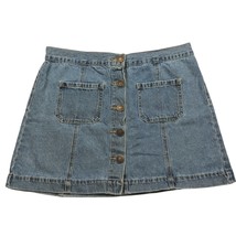 Forever 21 A Line Denim Skirt Size 28 Button Front Pockets - £20.98 GBP