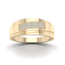 10K Yellow Gold 1/8ct TDW Diamond Men&#39;s Ring - £297.77 GBP