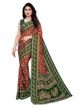 Women&#39;s Georgette Printed Saree with Blouse SARI - £1.55 GBP