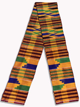 African Handwoven Kente Scarf Ghana Sash Asante Stole African Art Textil... - $29.99