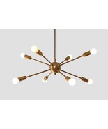8 Light Mid Century Brass Sputnik chandelier light Fixture Home Decor - £217.57 GBP