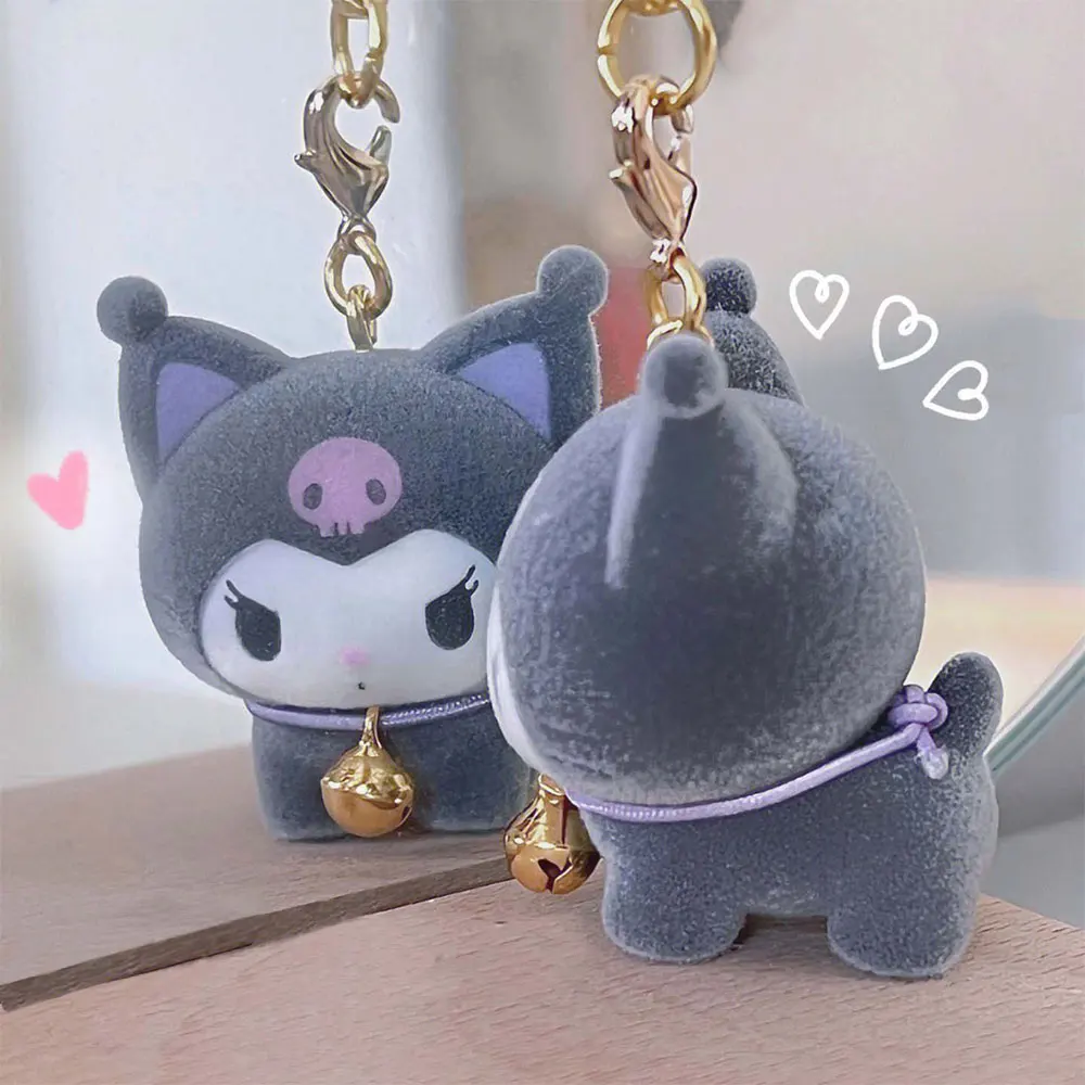 Kuromi Plush Doll Keychain Toys Kawaii Sanrio Plushies Pendant for Bag Cartoon - £7.51 GBP