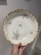 Vintage Limoges AK CD 10” Serving Bowl Hand Painted Gold Scallop Edge - £16.74 GBP