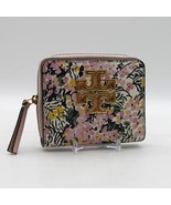 TORY BURCH Soft Pink Flower Field Britten Mini Leather Wallet, Brand New - $1,771.73 MXN